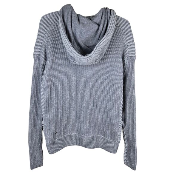 Lululemon Embrace Sz L Hoodie Full Zip Ribbed Sweater Jacket Thumbholes Gray - Picture 3 of 6